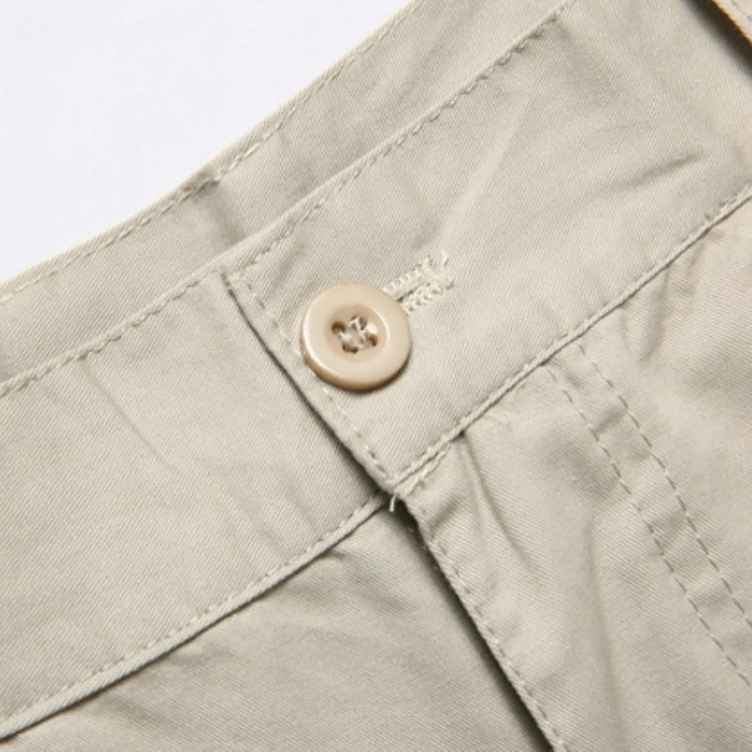 Finelylove Mens Chino Shorts Summer 7 Inch Pleat Front Button Waist Cotton Twill Work Golf Dress Shorts with Pockets