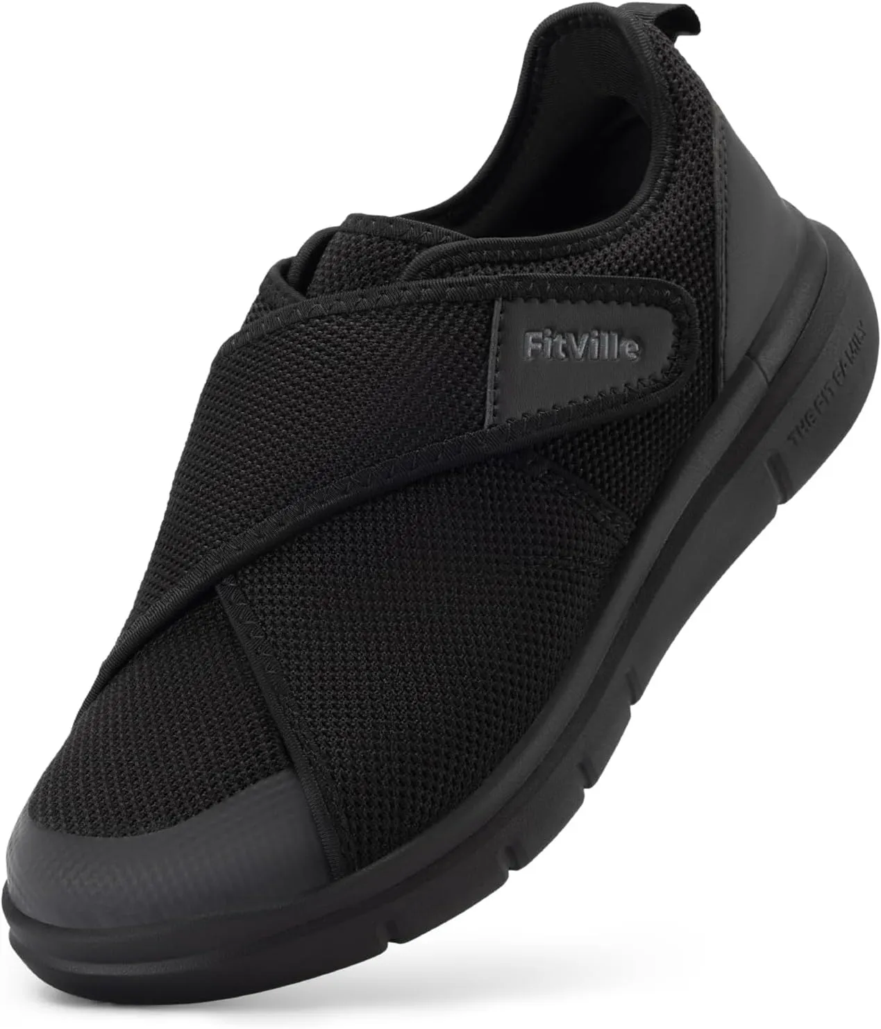 FitVille Diabetic Shoes for Men Extra Wide Width Adjustable Closure Walking Shoes Swollen Feet Shoes for Neuropathy Pain Relief - EasyTop V5