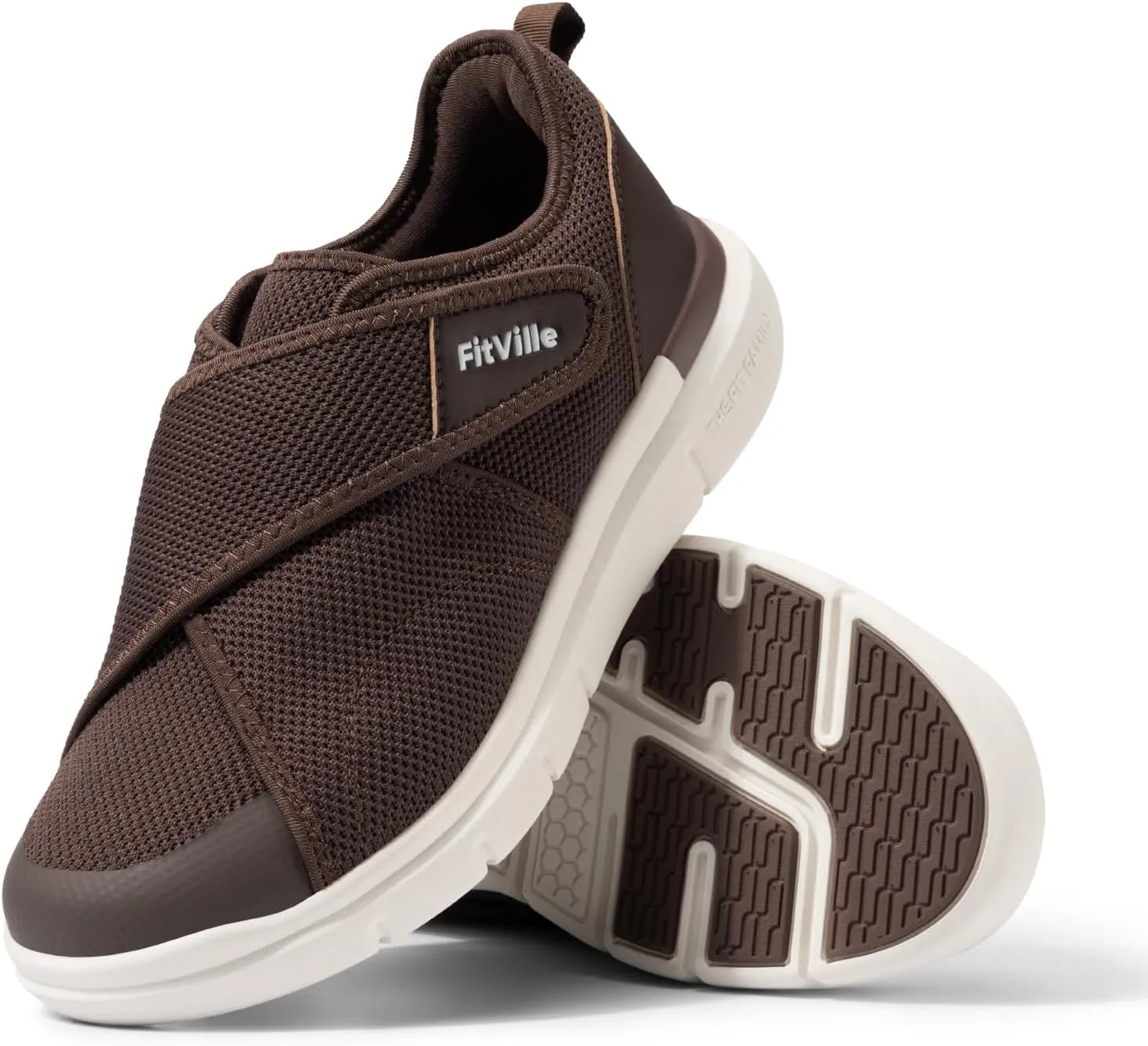 FitVille Diabetic Shoes for Men Extra Wide Width Adjustable Closure Walking Shoes Swollen Feet Shoes for Neuropathy Pain Relief - EasyTop V5