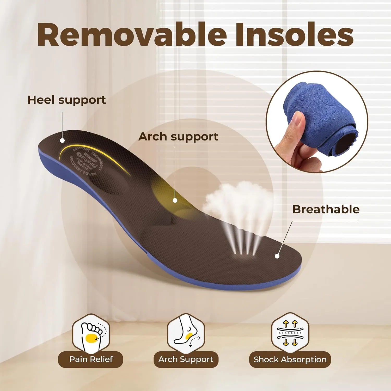 FitVille Diabetic Shoes for Men Extra Wide Width Adjustable Closure Walking Shoes Swollen Feet Shoes for Neuropathy Pain Relief - EasyTop V5