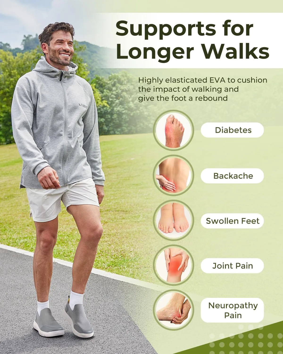 FitVille Plantar Fasciitis Shoes for Men Extra Wide Orthopedic Shoes for Foot Pain Relief - BriskWalk