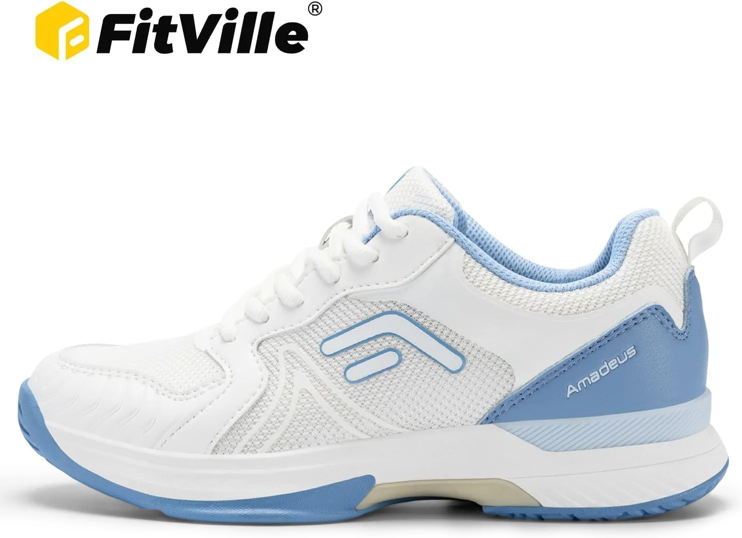 FitVille Wide Pickleball Shoes for Women Cloud-Like Lightweight Womens Tennis Shoes with Arch Support, Wide Toe Box Breathable Court Shoes for Racketball, Badminton
