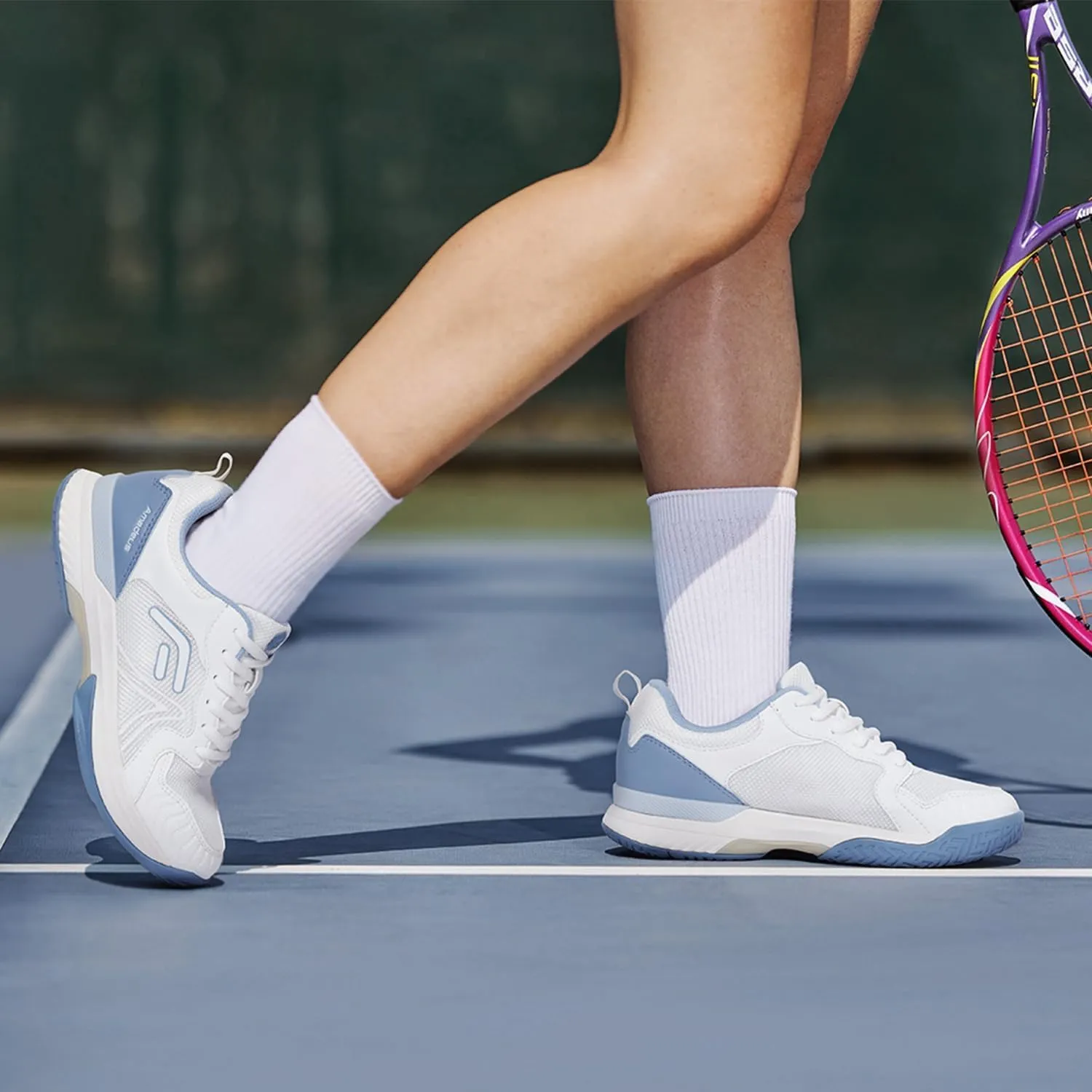 FitVille Wide Pickleball Shoes for Women Cloud-Like Lightweight Womens Tennis Shoes with Arch Support, Wide Toe Box Breathable Court Shoes for Racketball, Badminton