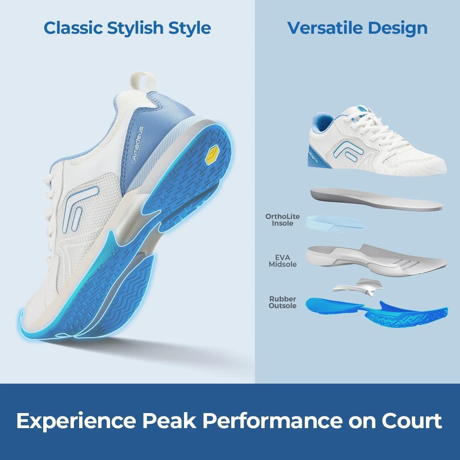 FitVille Wide Pickleball Shoes for Women Cloud-Like Lightweight Womens Tennis Shoes with Arch Support, Wide Toe Box Breathable Court Shoes for Racketball, Badminton