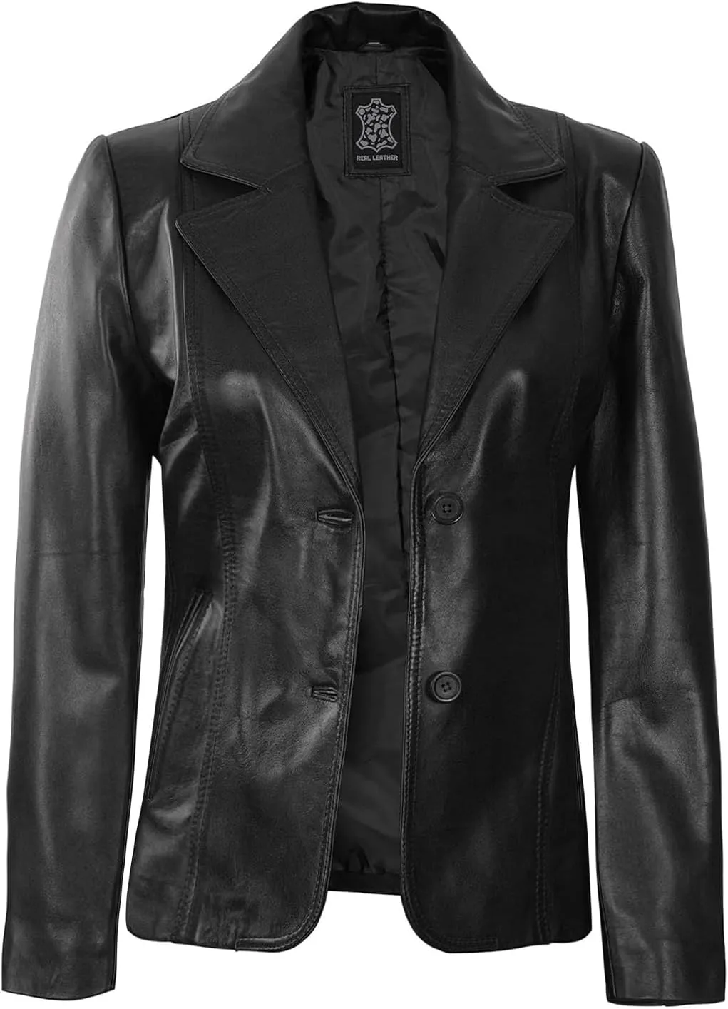 fjackets Leather Blazers for Women - Real Lambskin Leather Jackets Womens - Premium Blazers for Women Business & Casual