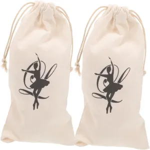 Gatuida Ballet Dance Shoes Storage Bag Dance Shoes Bag Drawstring Ballet Accessories Carrier Canvas Pouch for Girls