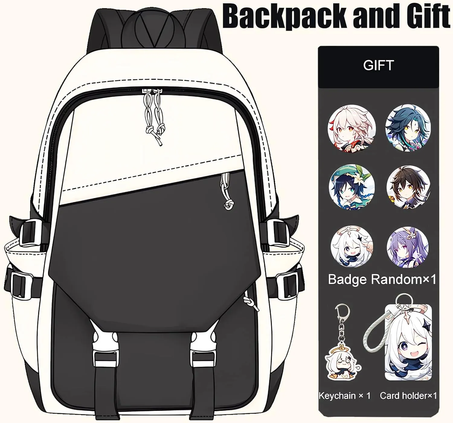 Genshin Impact Backpack Collei Anime Laptop Bookbag Student Backpack 3D Print School Bags Travel Backpack With Gift