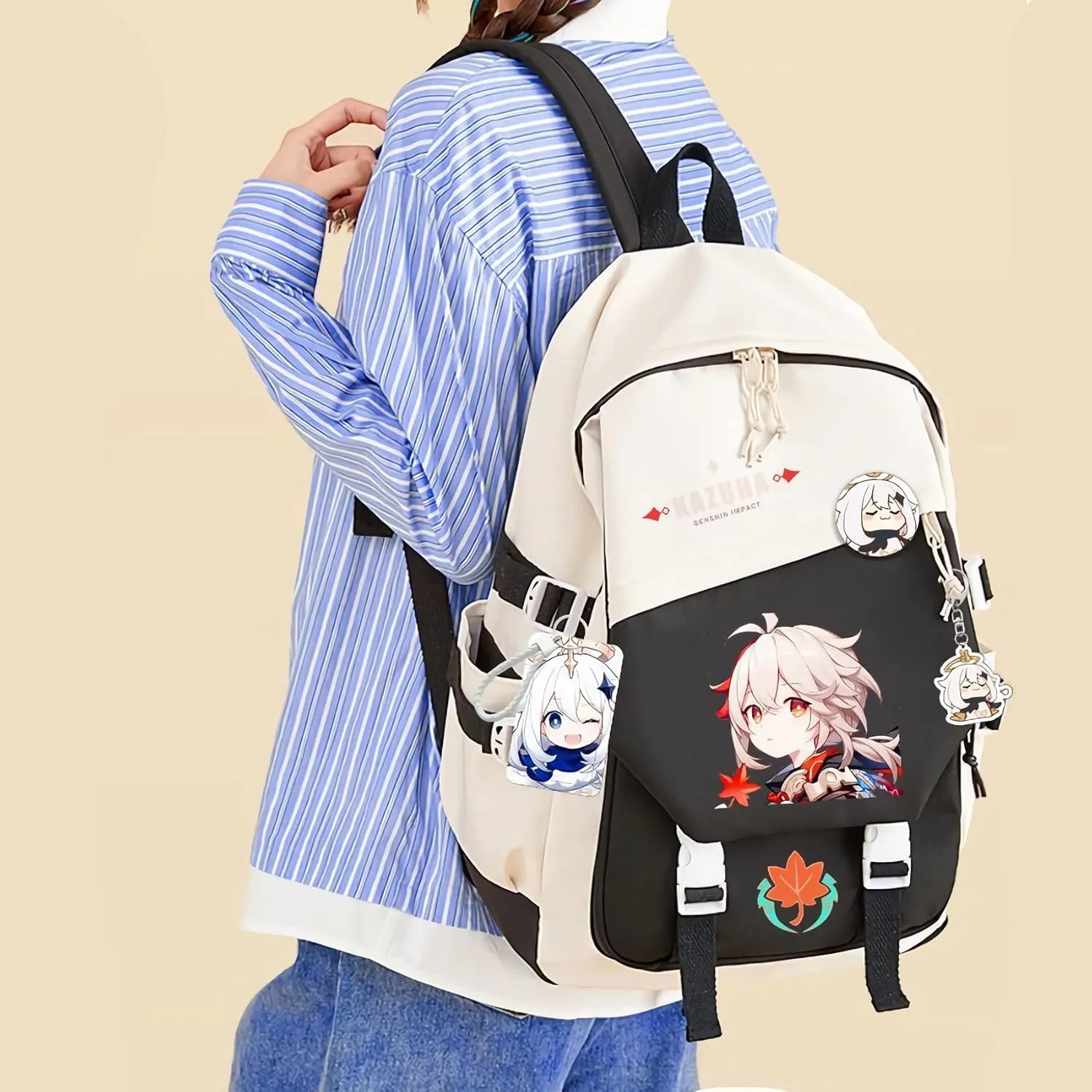 Genshin Impact Backpack Collei Anime Laptop Bookbag Student Backpack 3D Print School Bags Travel Backpack With Gift