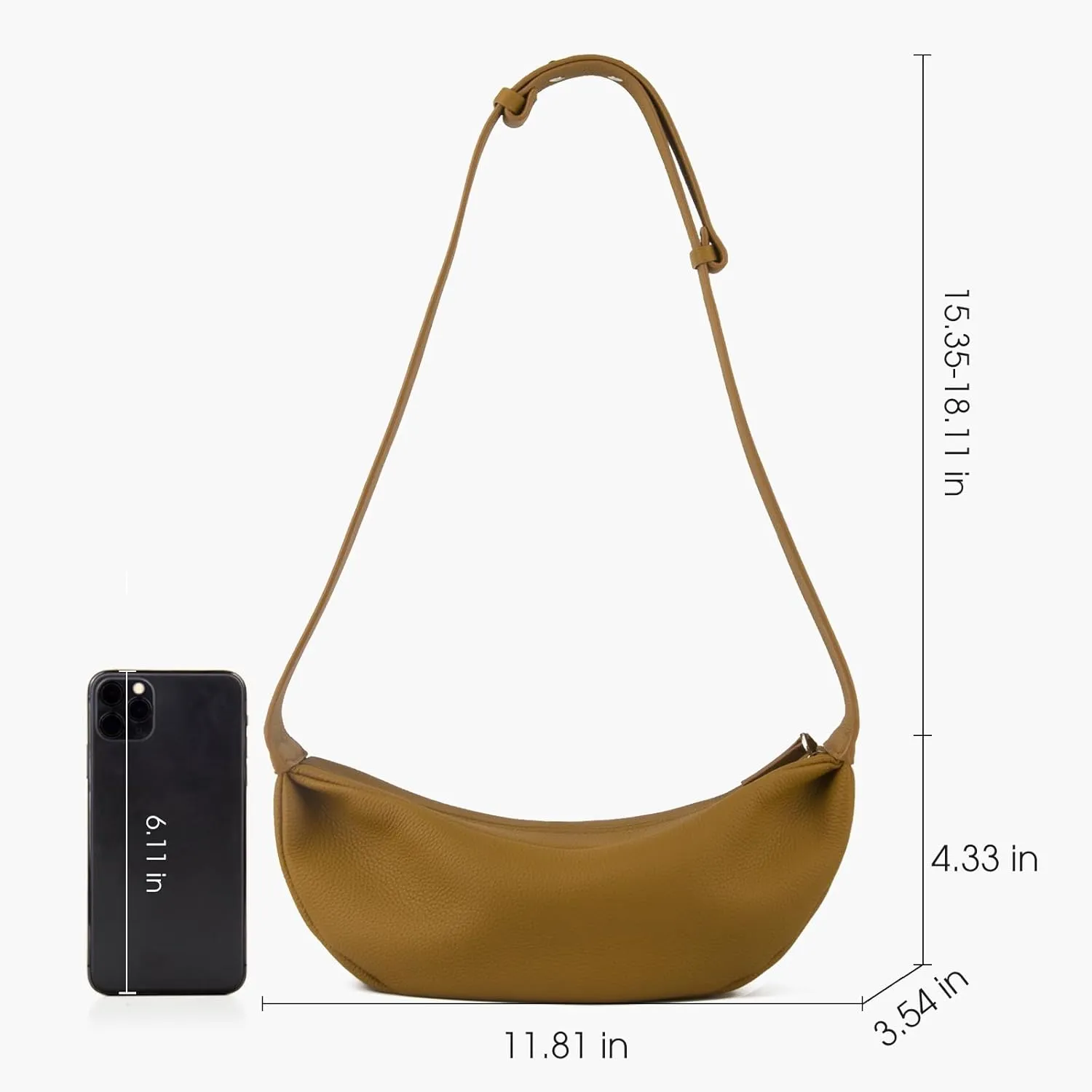 Genuine Leather Sling Bags Crossbody Women, Minimalist Style Casual Chest Bags with Wide Strap