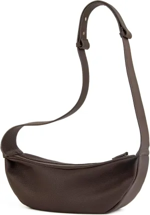 Genuine Leather Sling Bags Crossbody Women, Minimalist Style Casual Chest Bags with Wide Strap