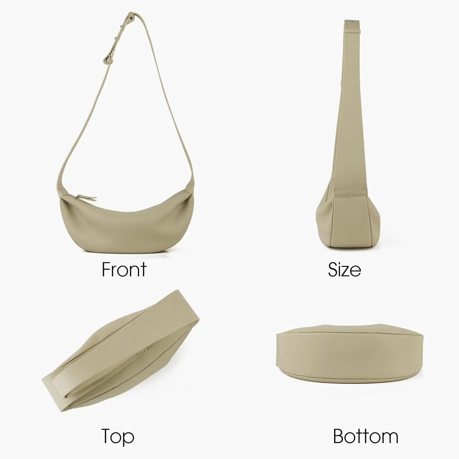 Genuine Leather Sling Bags Crossbody Women, Minimalist Style Casual Chest Bags with Wide Strap