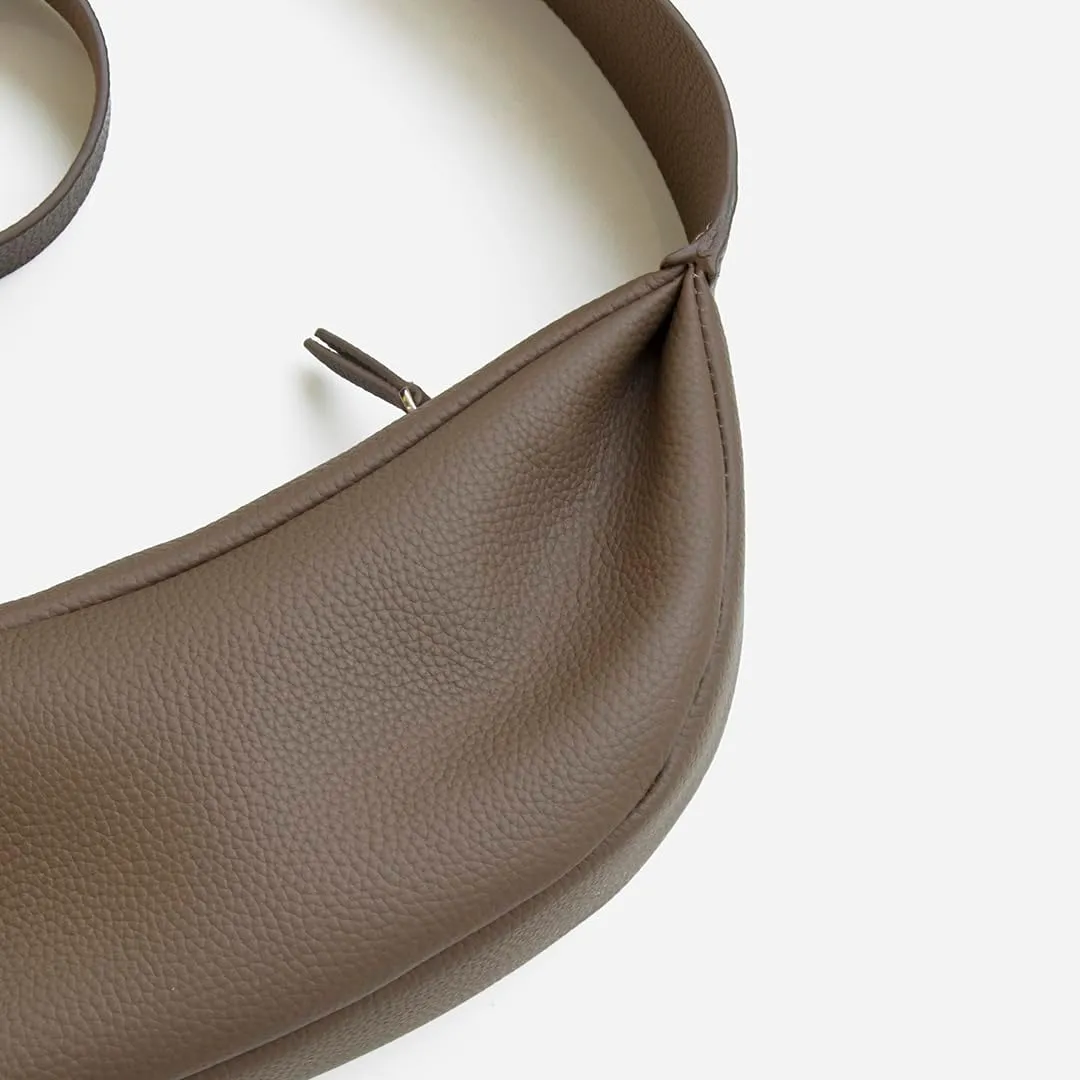 Genuine Leather Sling Bags Crossbody Women, Minimalist Style Casual Chest Bags with Wide Strap