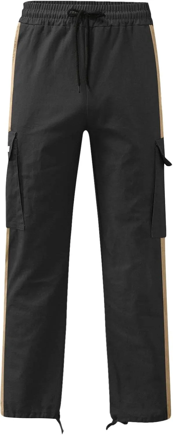 GIERIDUC Men's Cotton Yoga Sweatpants Mens Joggers Athletic Lounge Pants Open Bottom Casual Jersey Pants for Men with Pockets