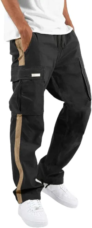 GIERIDUC Men's Cotton Yoga Sweatpants Mens Joggers Athletic Lounge Pants Open Bottom Casual Jersey Pants for Men with Pockets