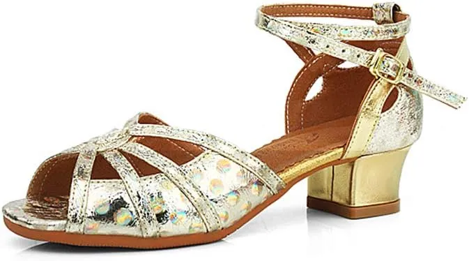 Girls Ballroom Latin Dance Shoes Glitter Party Salsa Tango SandlesModel TX53-4