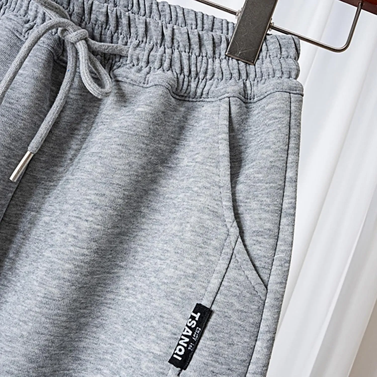 Girls' Open Bottom Wide Leg Sweatpants High Elastic Waist Baggy Jogger Pants Wide Straight Leg Trousers with Pockets