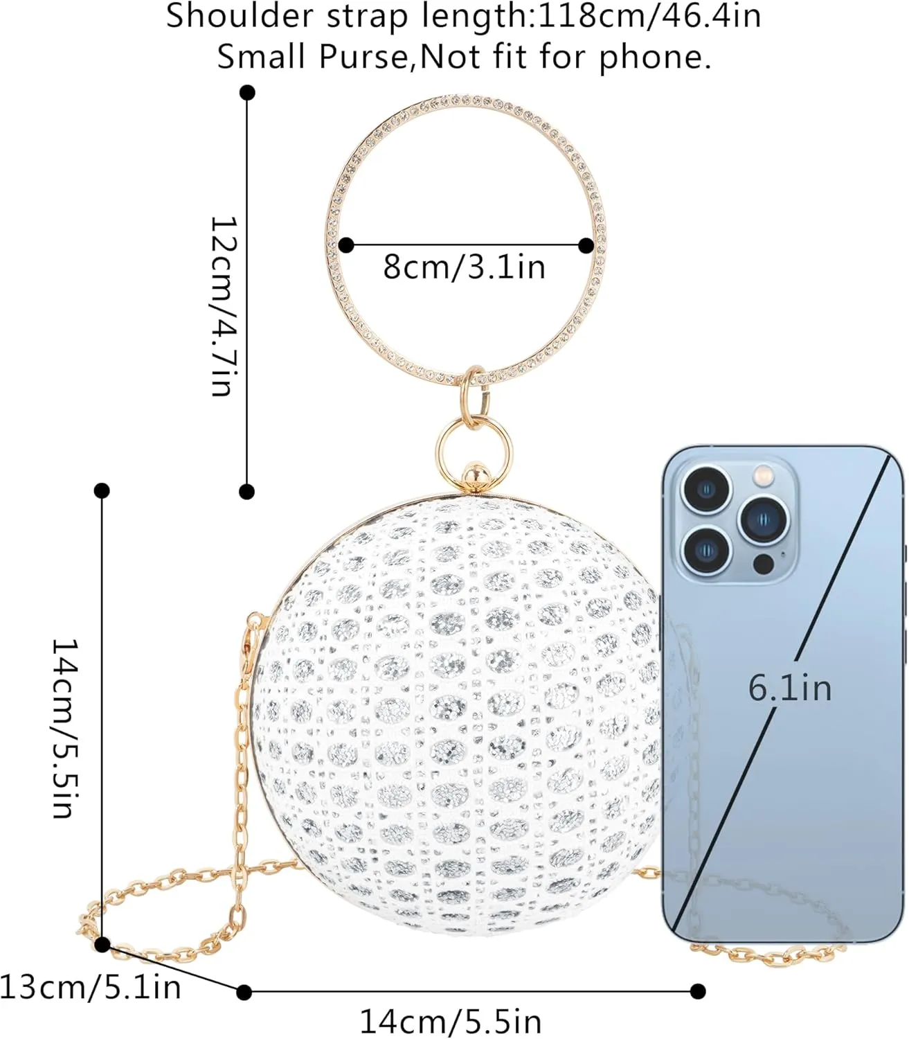 Glittering Round Straw Shoulder Bag: Sequined Chain Strap & Versatile Crossbody Design for Day-to-Evening Elegance