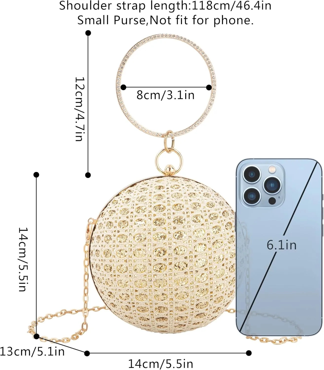 Glittering Round Straw Shoulder Bag: Sequined Chain Strap & Versatile Crossbody Design for Day-to-Evening Elegance