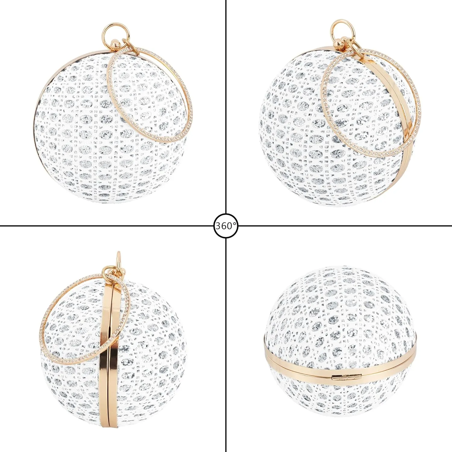Glittering Round Straw Shoulder Bag: Sequined Chain Strap & Versatile Crossbody Design for Day-to-Evening Elegance