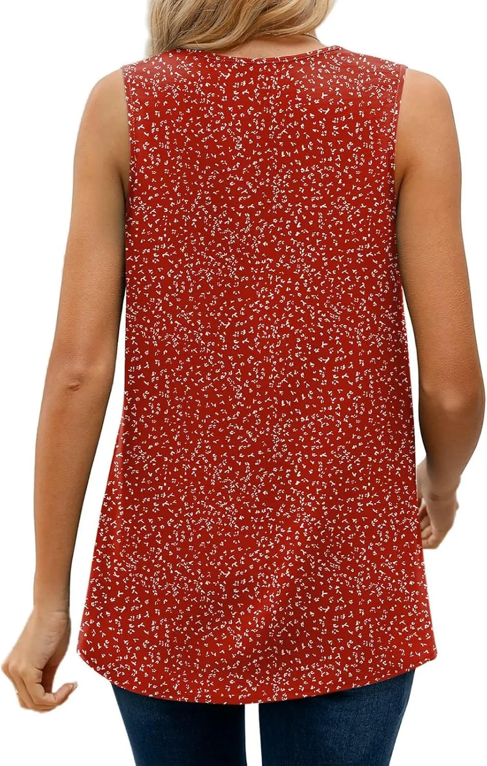 GOKKILRW Womens Tank Tops Casual Boho V Neck Loose Fit Flowy T Shirts Sleeveless Floral Print Vacation Beach Tunic Tops 2024