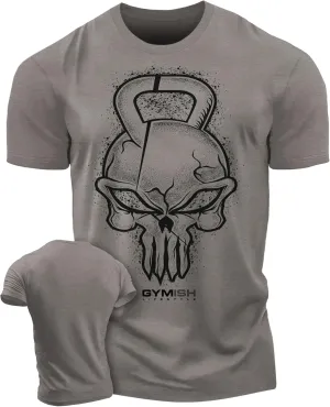 Gym Reaper Skull Graphic Shirt Men's Funny Gym Workout Motivation Tee