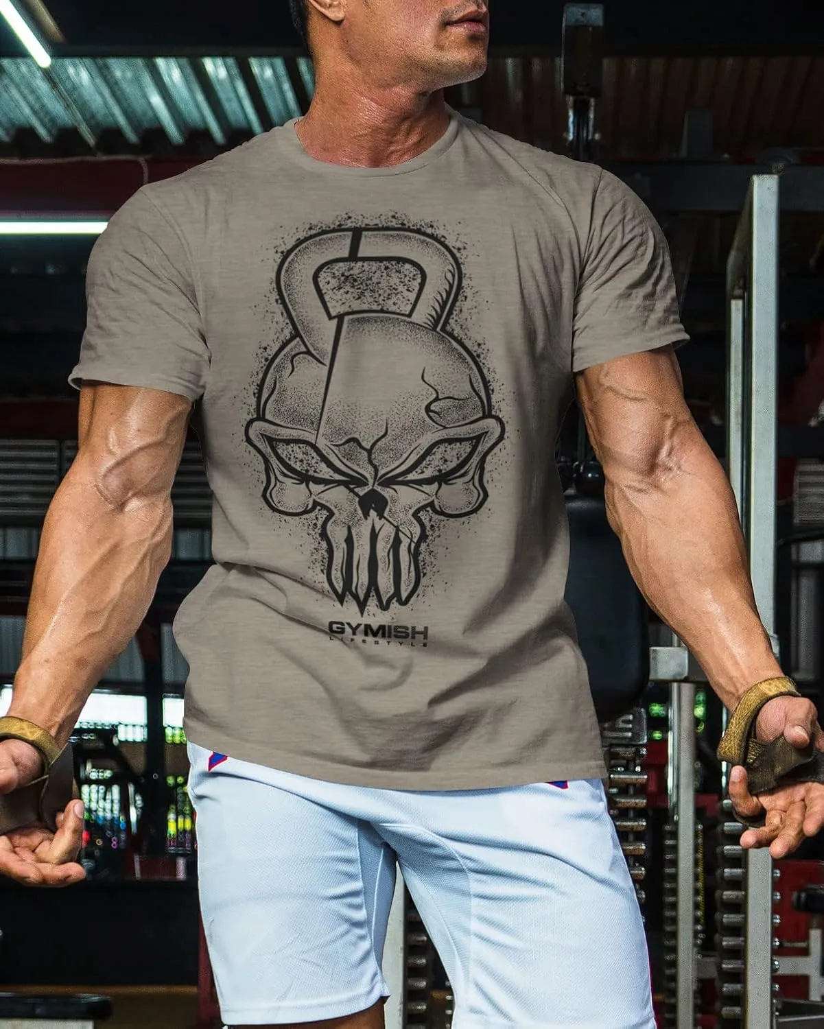 Gym Reaper Skull Graphic Shirt Men's Funny Gym Workout Motivation Tee