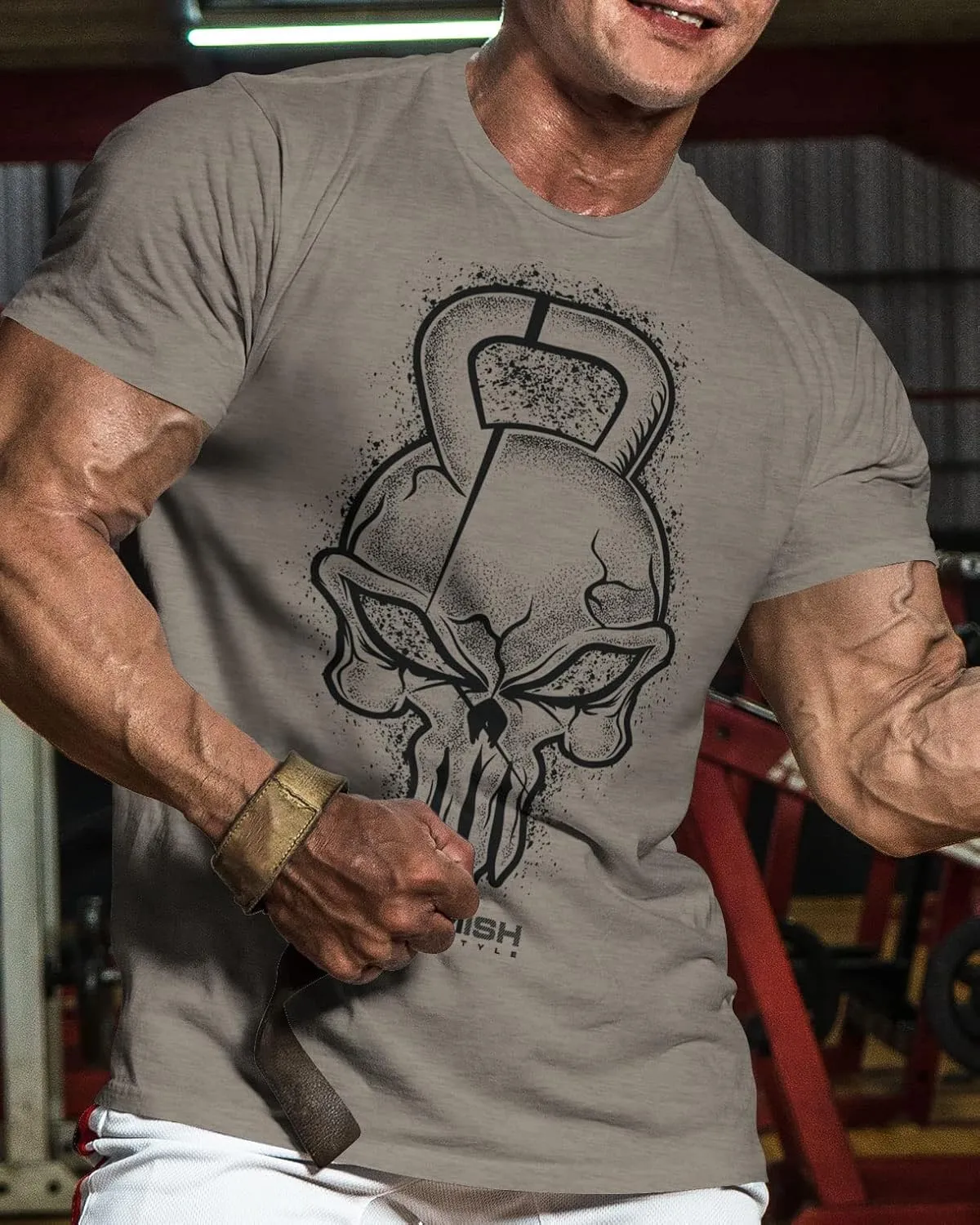 Gym Reaper Skull Graphic Shirt Men's Funny Gym Workout Motivation Tee