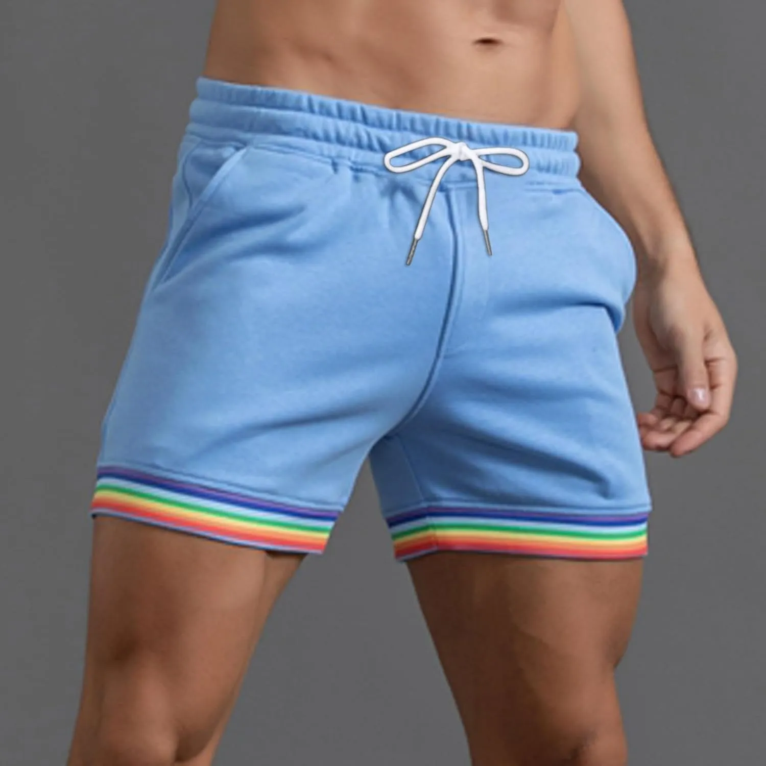 Gym Shorts for Men Slim-Fit Elastic Beach Shorts Gym Basketball Lightweight Classic Regular Activewear Pants
