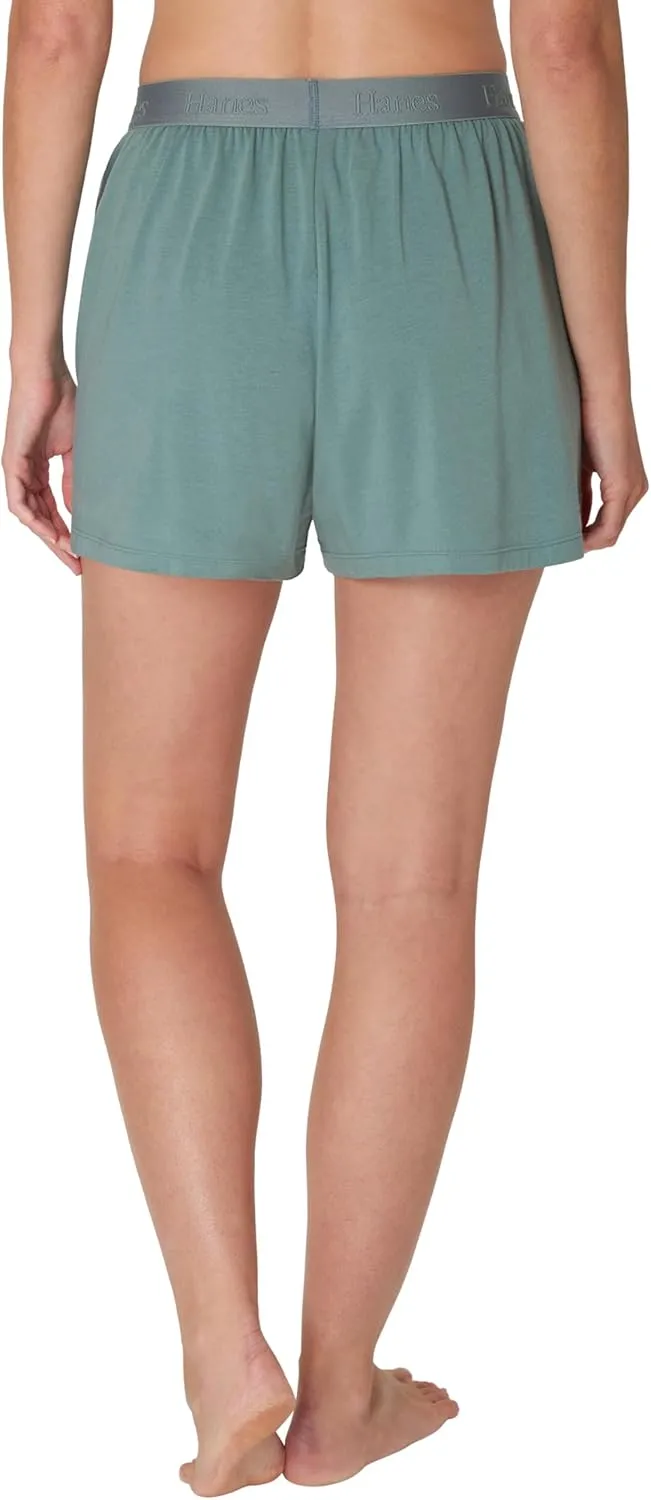 Hanes Women's Originals Sleep, 2-Pack, Comfywear Supersoft Lounge Shorts Pack, 3.25"