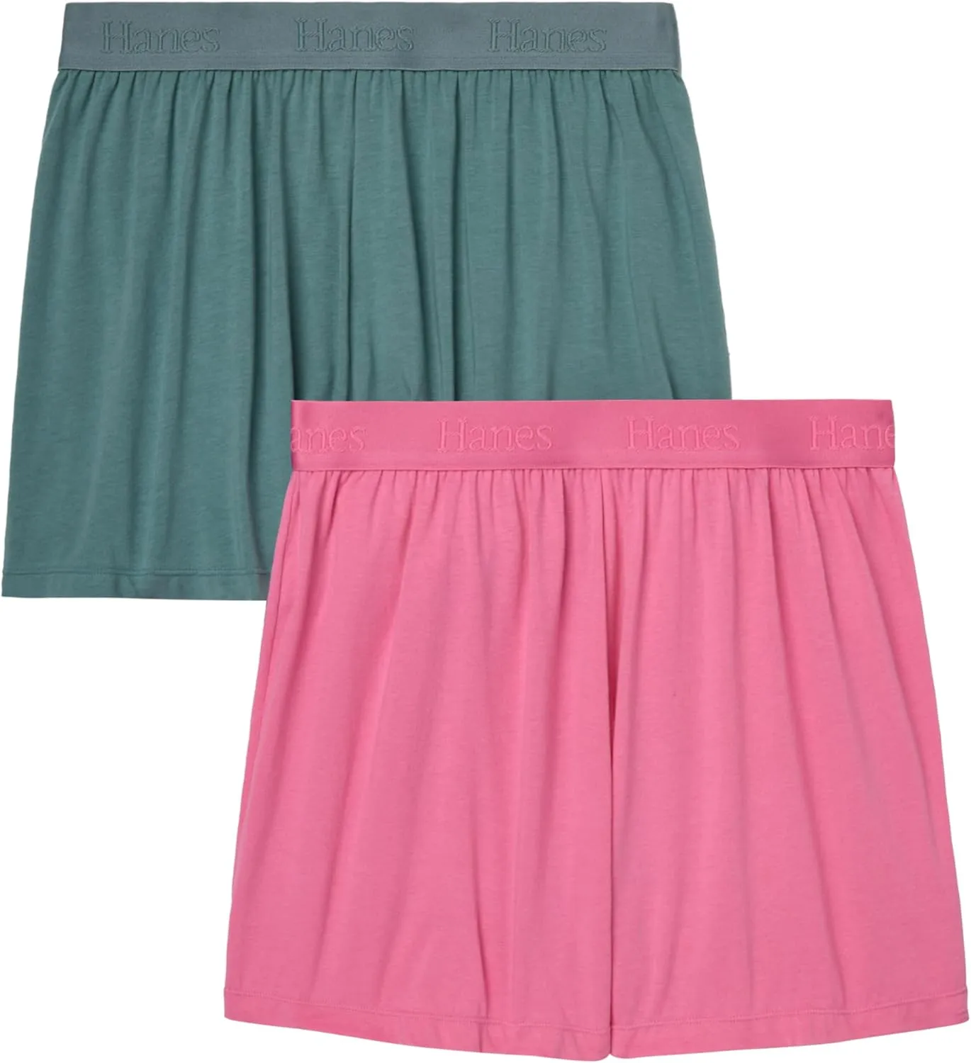 Hanes Women's Originals Sleep, 2-Pack, Comfywear Supersoft Lounge Shorts Pack, 3.25"