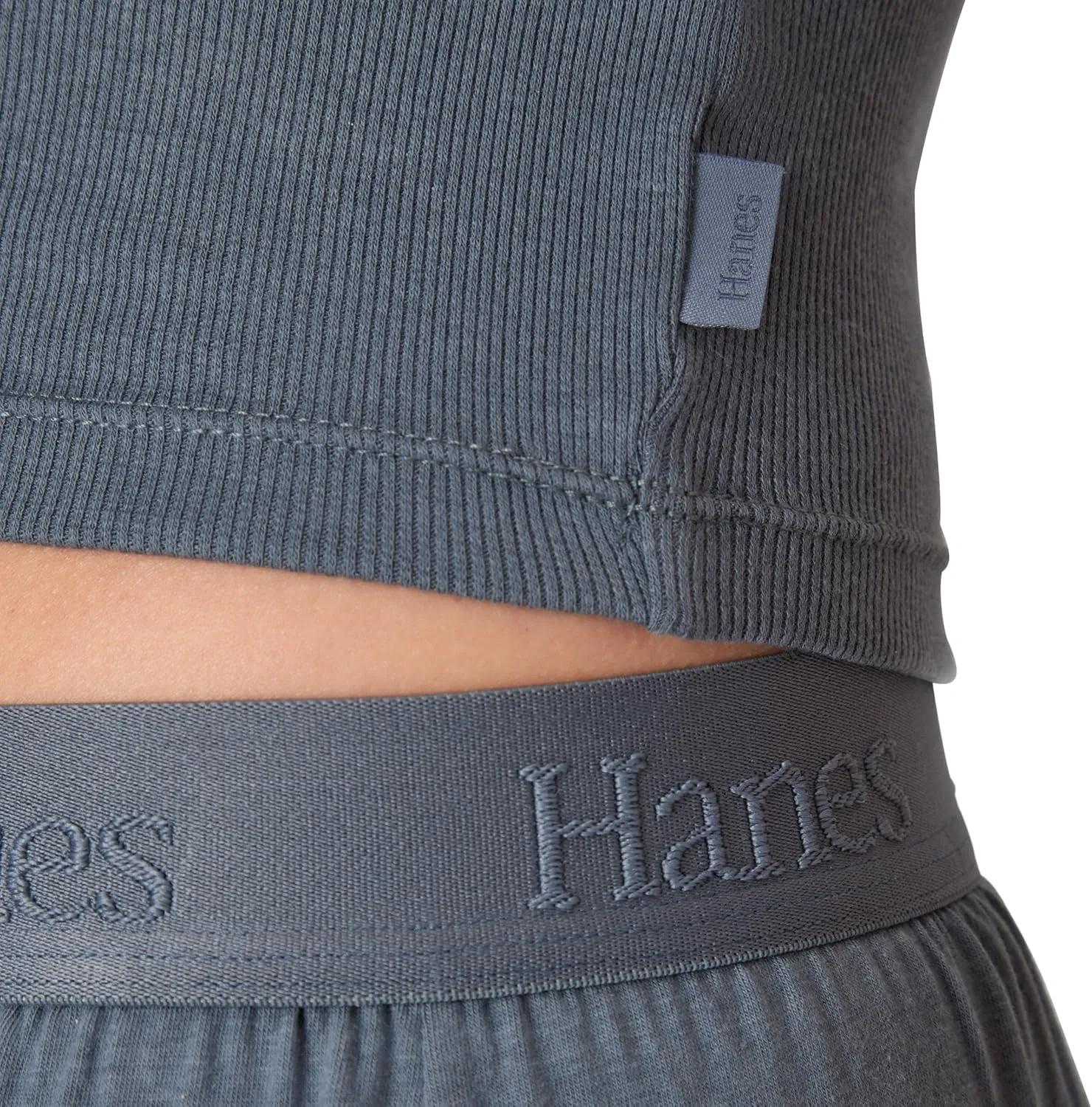 Hanes Women's Originals SuperSoft Comfywear 2 Piece Crop Tank & Lounge Pants Loungewear Set
