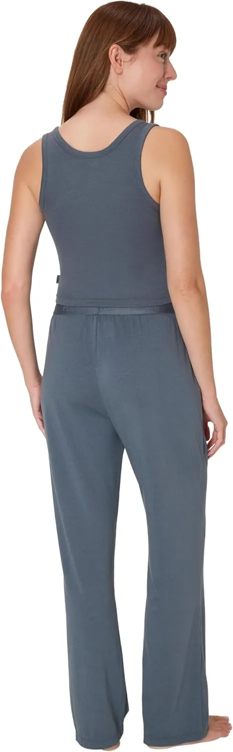 Hanes Women's Originals SuperSoft Comfywear 2 Piece Crop Tank & Lounge Pants Loungewear Set