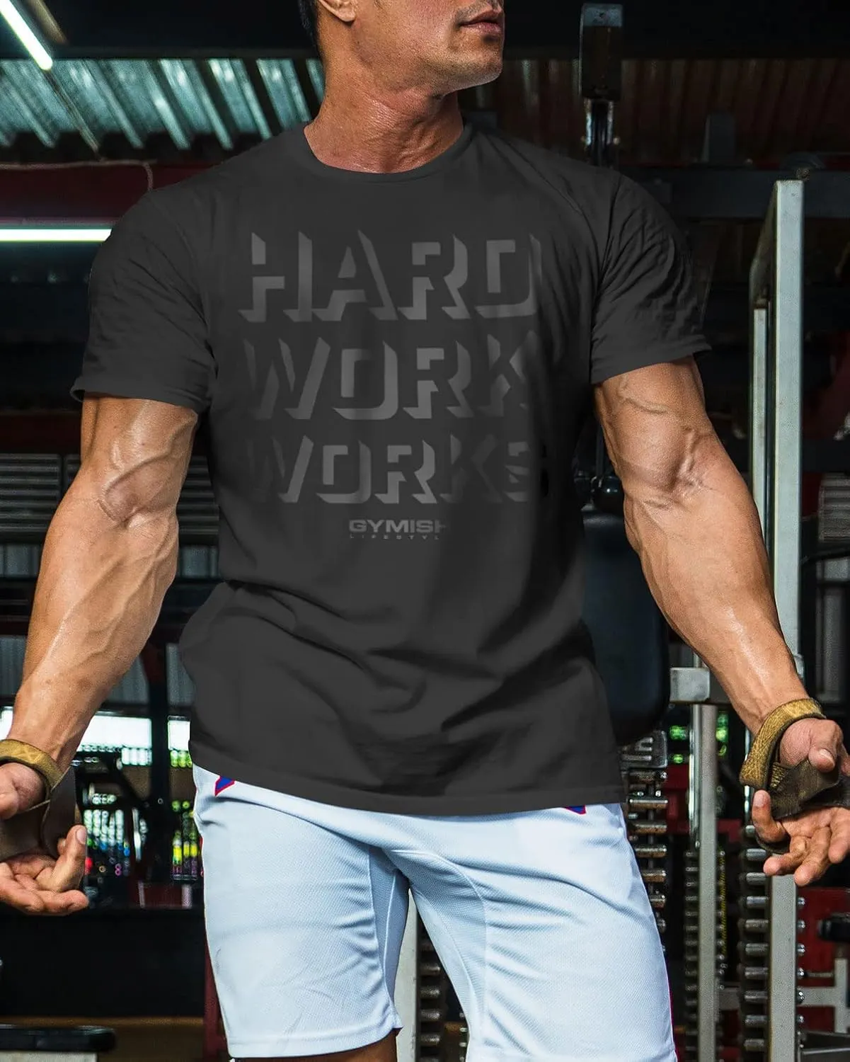 Hard Work Works Gym Workout Shirts for Men Funny Sayings Cool Lifting T-Shirt