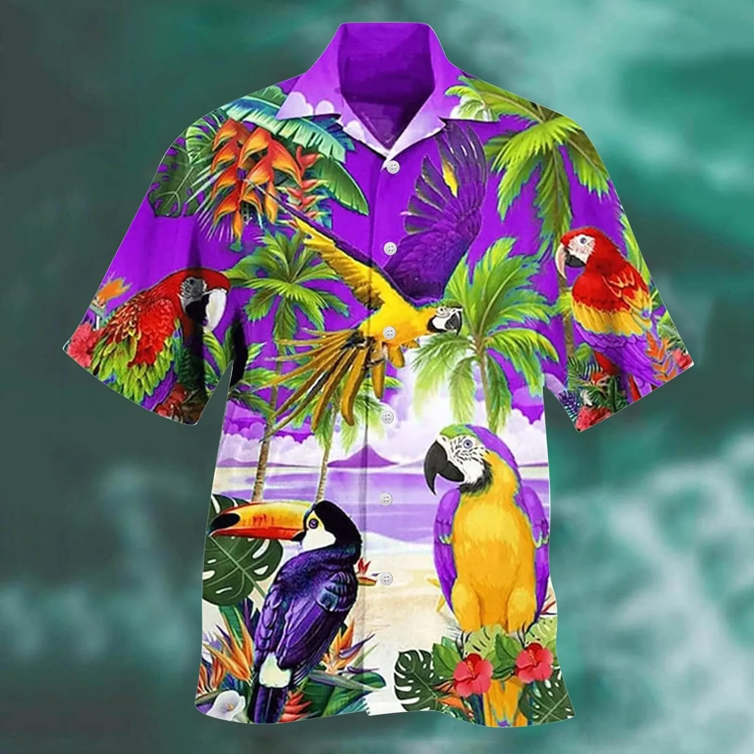 Hawaiian Shirt for Men Aloha Beach Tops Regular Fit Fashion Men's Casual Short Sleeve Tropical Shirts