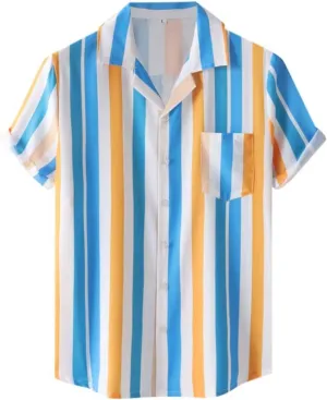 Hawaiian Shirt for Men, Vintage Shirts for Men Casual Button Down Bowling Shirts 50s Rockabilly Style Short Sleeve