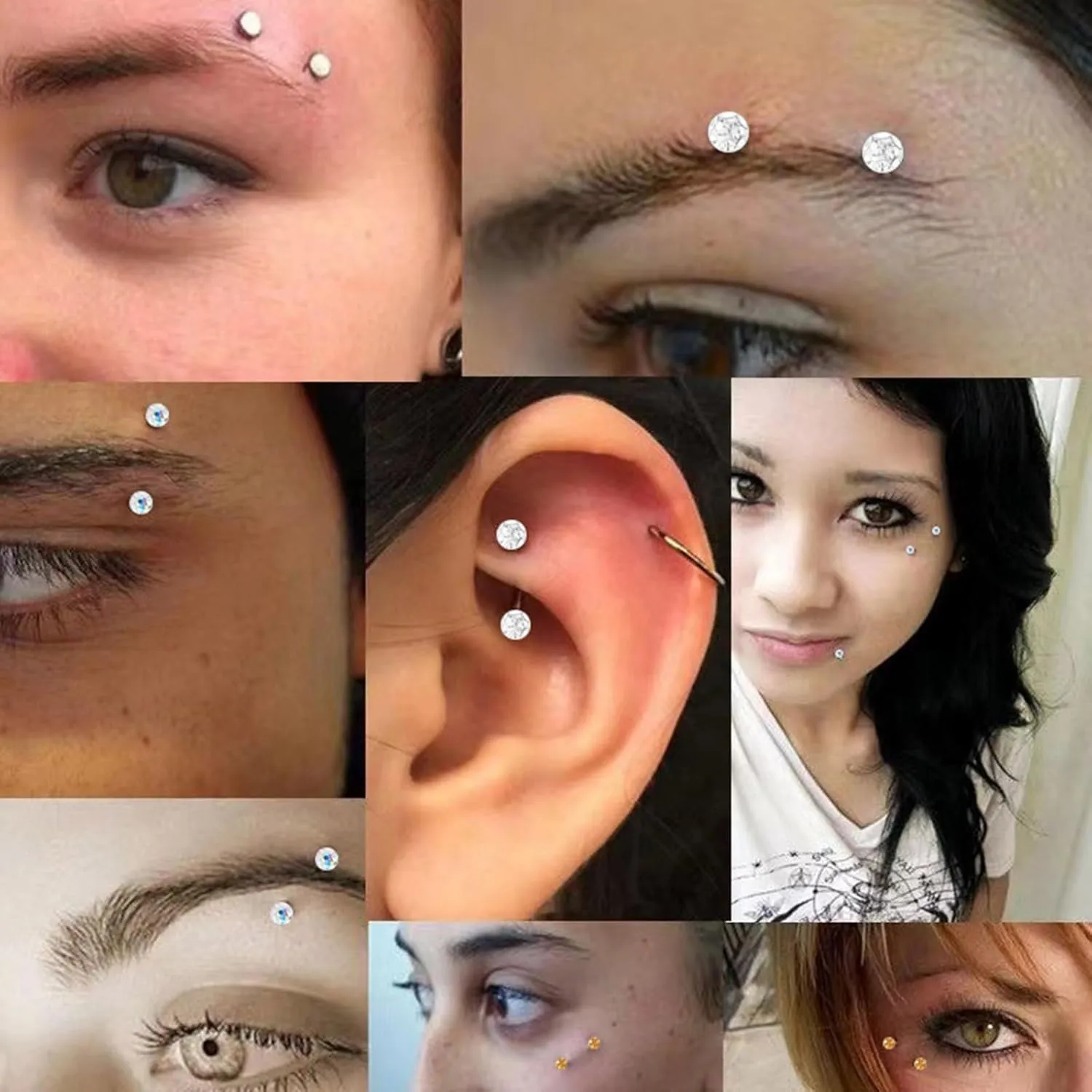 Heart Piercing Jewelry Barbell Ring 8mm 3mm Earring Eyebrow Piercing Jewelry Nose Stud Screw