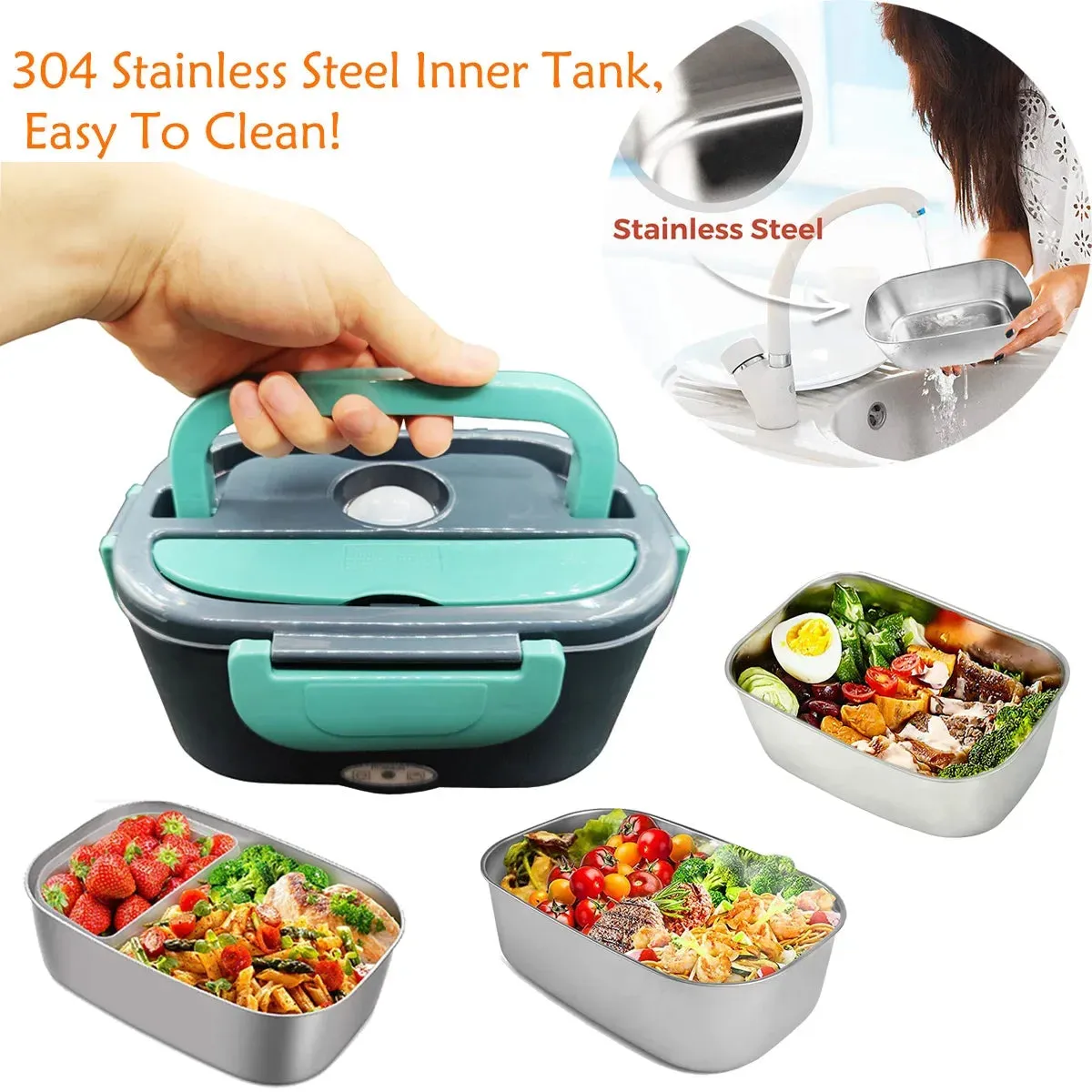 Heated Lunch Box Food Warmer for Car 12V Truck 24V 110V 220V