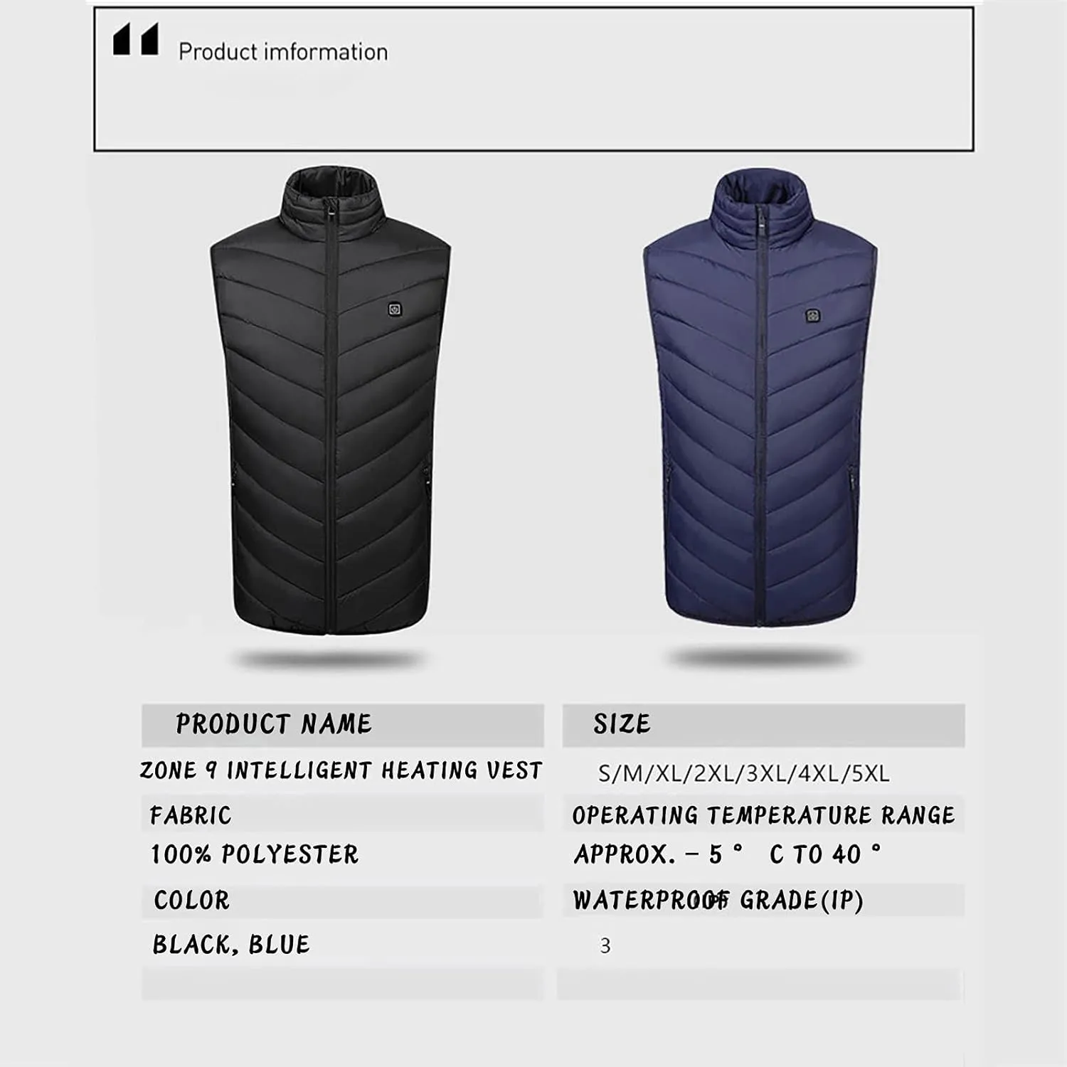 Heated Vest for Men Thermal Jacket Rechargeable Heated Jacket Sleeveless Down Jackets for Women Warm Outdoor Clothing