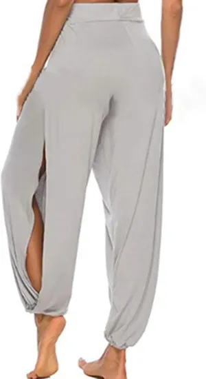 Hippie Yoga Harem Pants Women Plus Size Side High Slit Joggers Active Workout Sweatpants Beach Pants Trendy Trousers