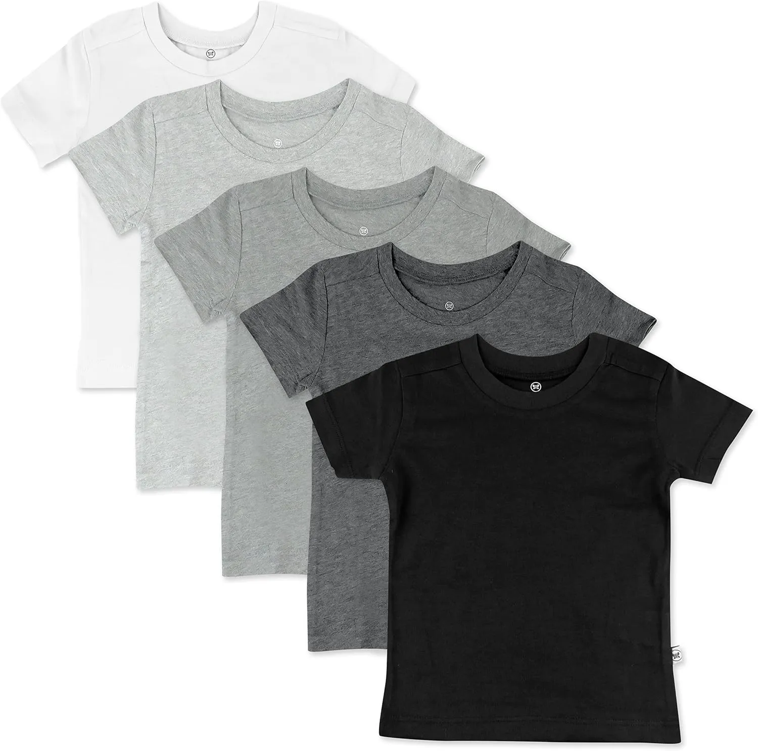 HonestBaby unisex-baby 5-pack Short Sleeve T-shirts 100% Organic Cotton