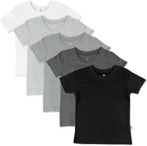 HonestBaby unisex-baby 5-pack Short Sleeve T-shirts 100% Organic Cotton