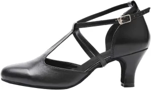 HROYL Character Dance Shoes for Women T-Strap Modern Latin Salsa Tango Shoes Ballroom Dance Heels,Model YCL217/272