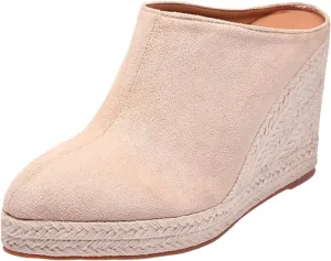 Iheeled ShoesFaux Suede Ladies Wedge Heel Women Casual Shoes Pointed Toe Platform Womens Comfort Dress Sandals