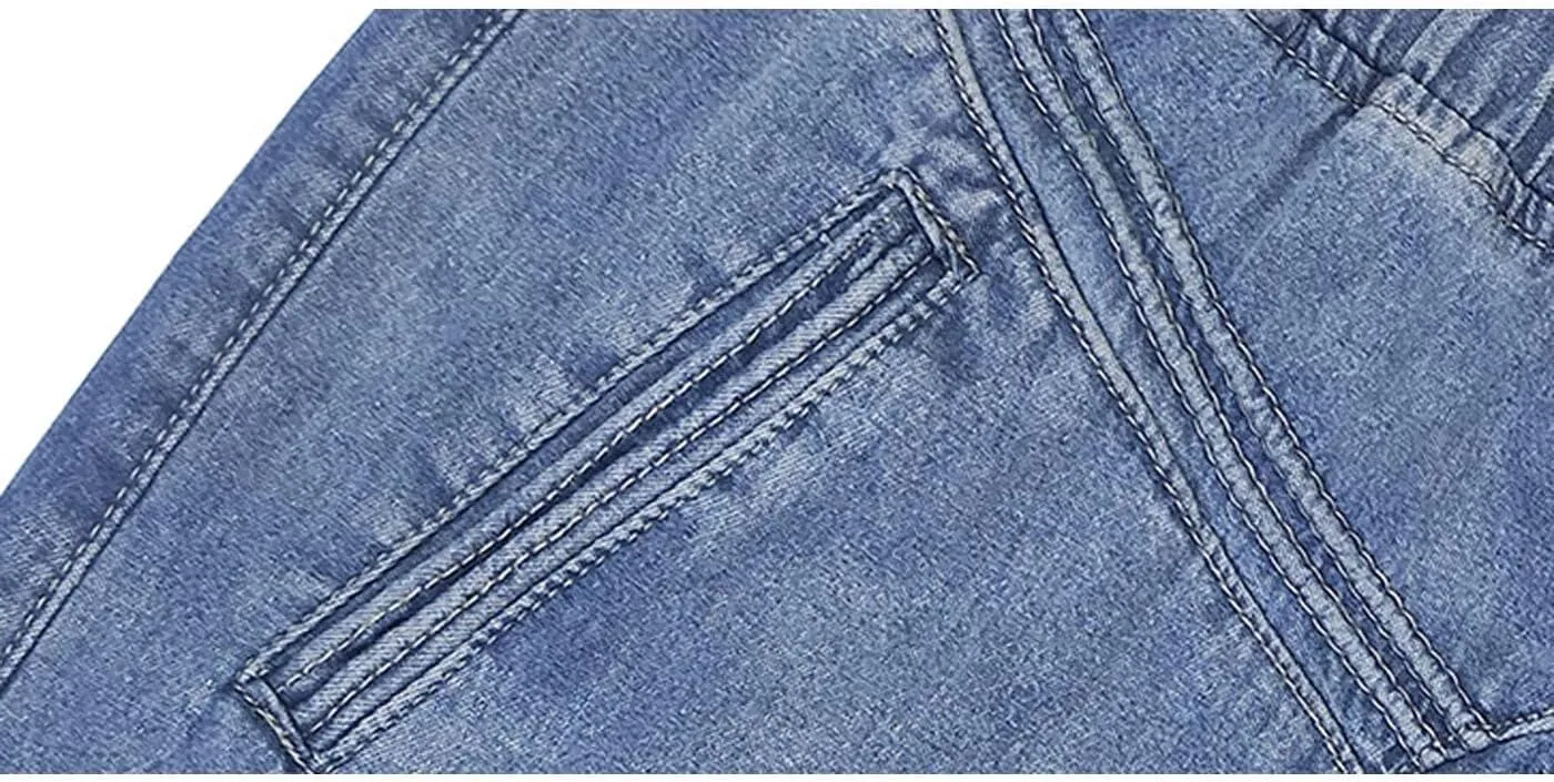 INVACHI Womens Long Jean Skirt Maxi Denim Skirt Women Elastic Waist Jean Skirt with Pockets