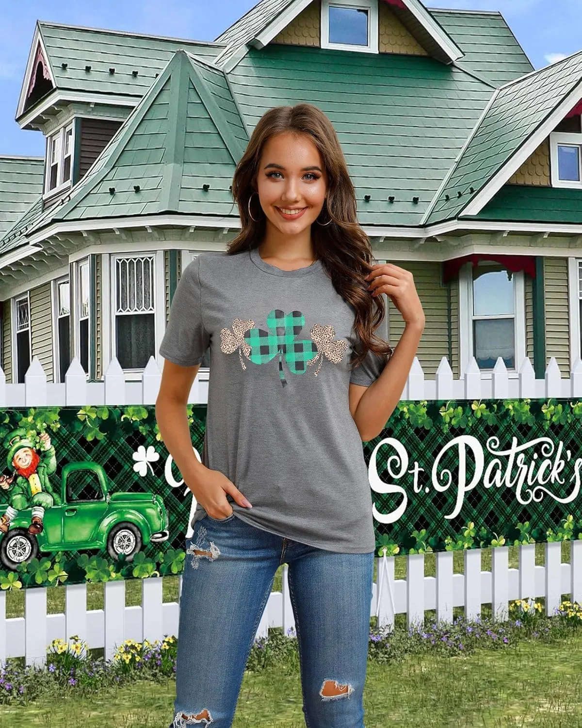 IRISGOD Womens Graphic Tees Casual Summer Short Sleeve Vintage T Shirts Tops