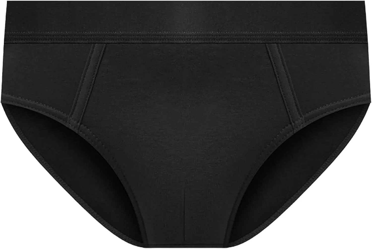 JEsilunmaMY Men's Solid Color Breathable Athletic Briefs Mid Waist Stretch Cotton Underwear Brief Soft Comfort Support Briefs