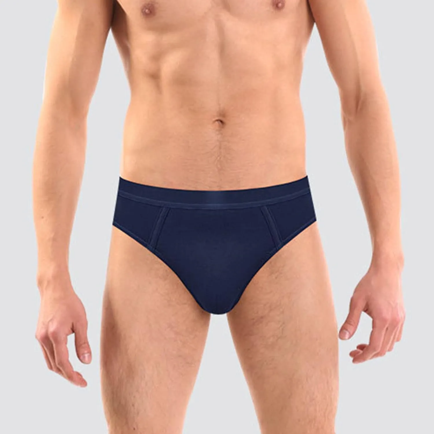 JEsilunmaMY Men's Solid Color Breathable Athletic Briefs Mid Waist Stretch Cotton Underwear Brief Soft Comfort Support Briefs