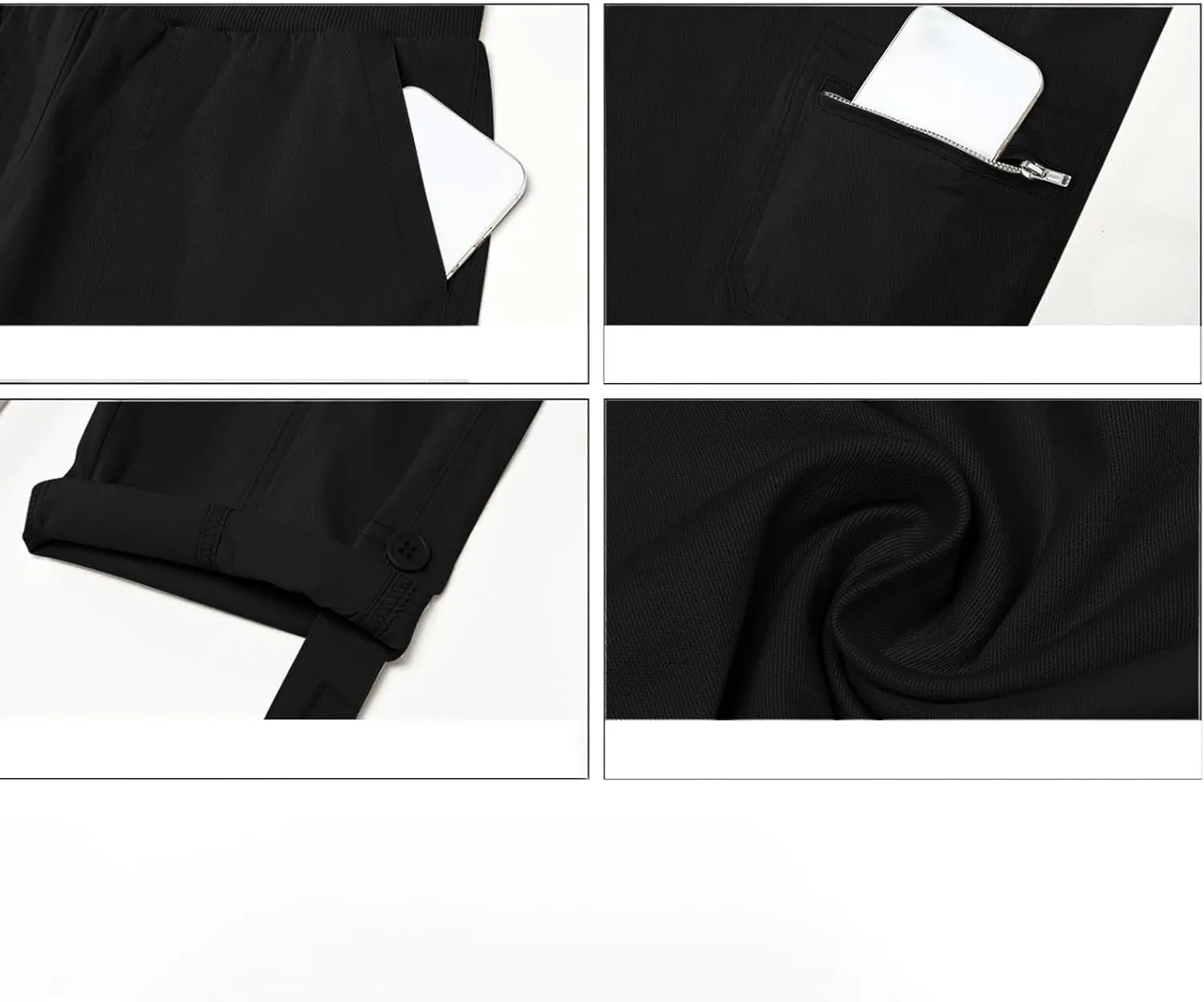 JOAU Capri Cargo Pants for Women High Waisted Pull On Running Athletic Stretch Twill Fold Hem Capris Trousers with Pockets