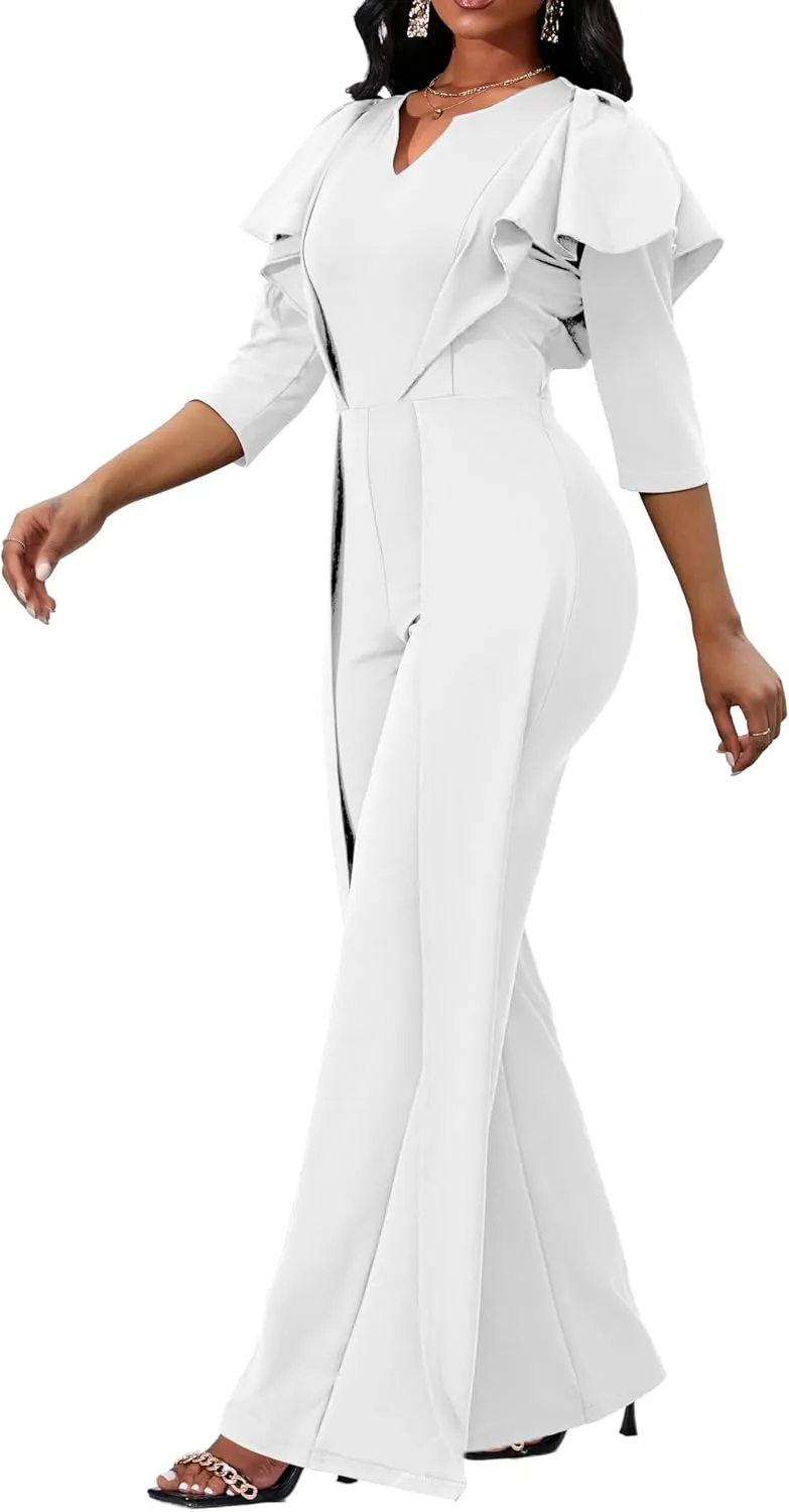 Jumpsuits for Women Wide Leg High Waist Jumpsuits Formal Long Straight Pants for Evening Party
