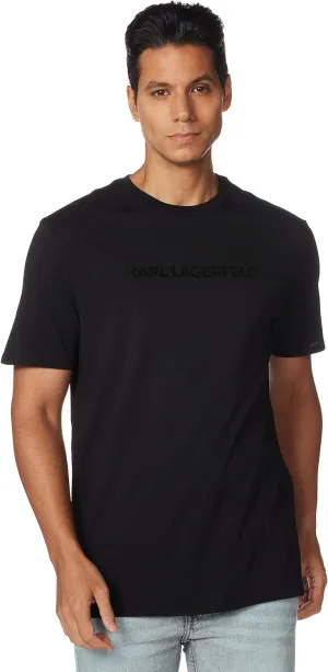KARL LAGERFELD mens Soft Crew Neck Tonal Logo Short Sleeve T-shirt